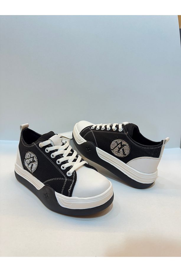 Kadın Taşlı Bağcıklı Şık Sneaker Ayakkabı Rahat TPU Lüks Taban RM777 - 1
