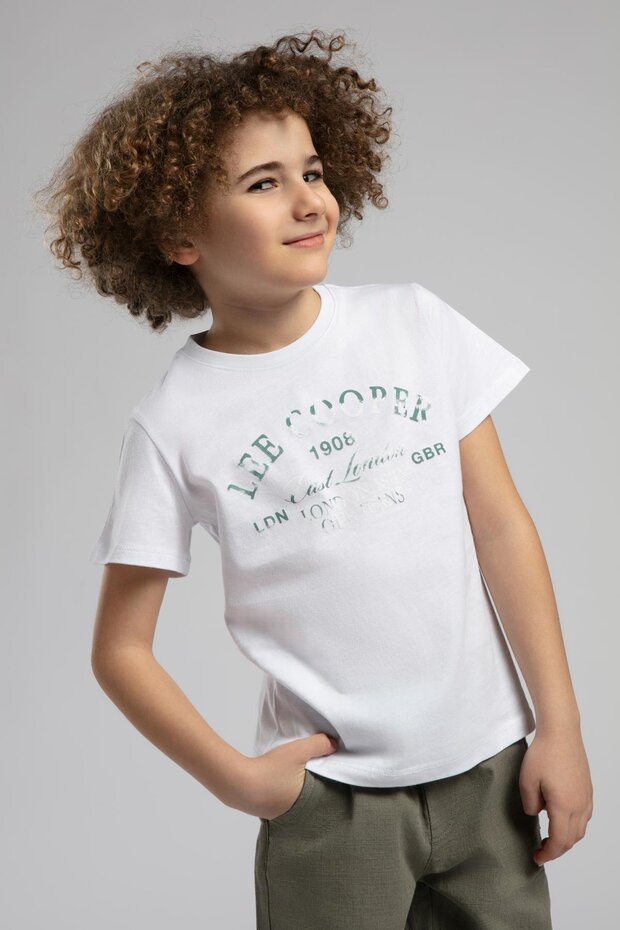 Printed White Boy's T-Shirt 252 Lcb 242006