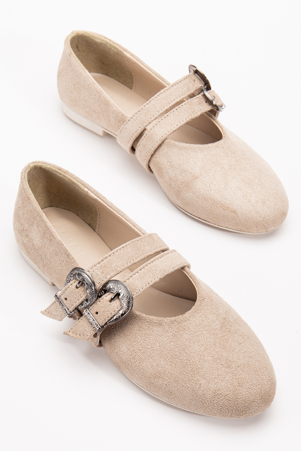 Beige Suede Top Quality New Season Ballerinas