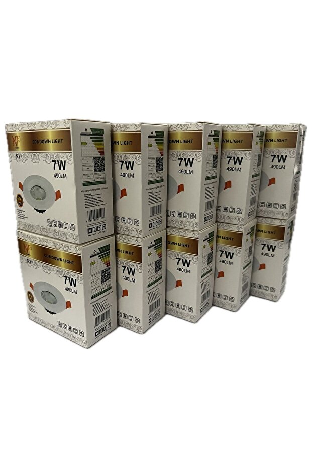 سبوت لايت كوب اصفر 7سم 7 واط مجموعة 10 قطع Led Cob Down Light 3000k