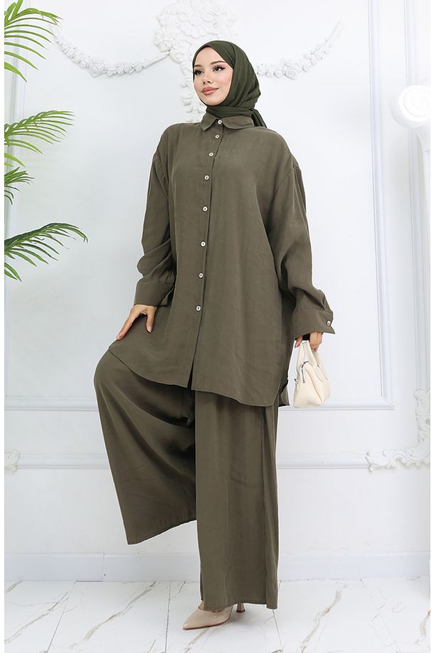 Tunik Pantolon İkili Takım 4065-08 Haki - 2