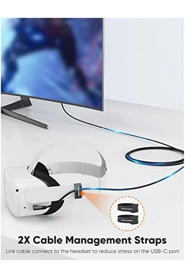 plamystical Gbps Type-C VR data Şarj Kablosu Oculus Quest 2 için Link Cable 90° Type-C Uç USB 3. - 2