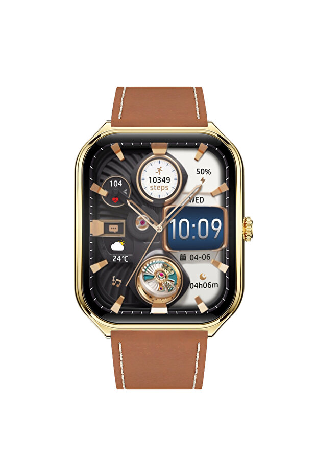 FAMO99 Smart Watch 1.93" AMOLED, Bluetooth Call, Fitness Tracker, Android & iOS - Gold - 6