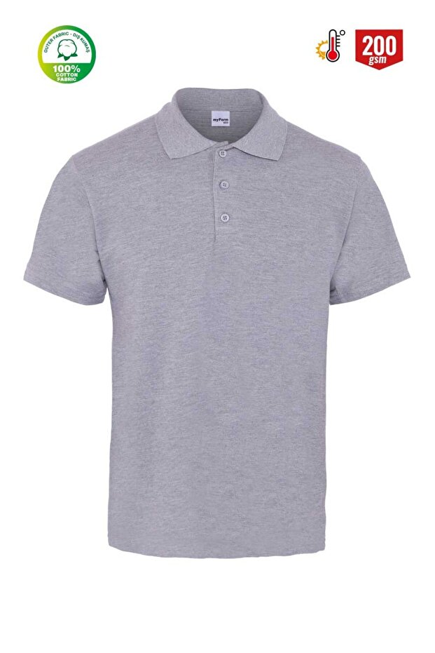 8101 Eco Polo Neck Short Sleeve Gray T-Shirt