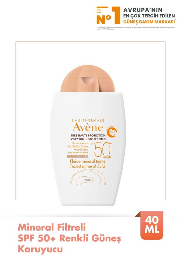 Mineral Fluid SPF 50+ Hassas Ciltler için Ultra Hafif Renkli Güneş Kremi 40 ml - 1