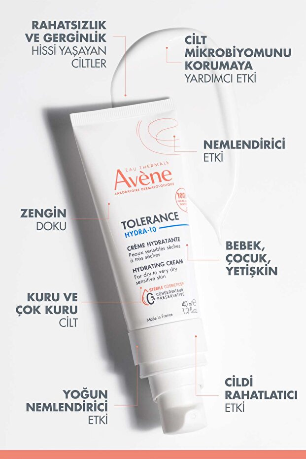 Tolerance Hydra-10 Kuru veya Çok Kuru Hassas Citler için Nemlendirici Krem 40 ml - 4