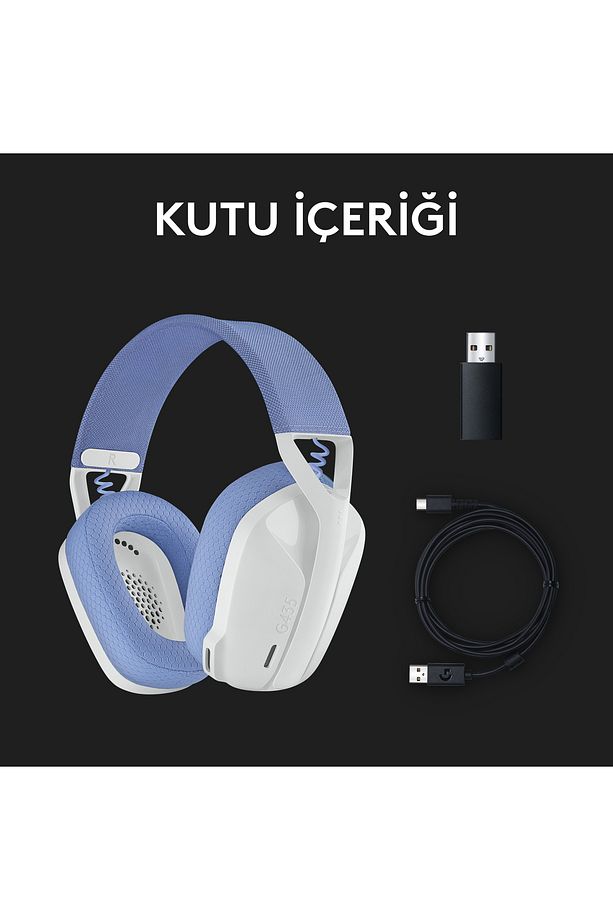 G G435 LIGHTSPEED Kablosuz Oyuncu Kulaklığı - Beyaz - 9