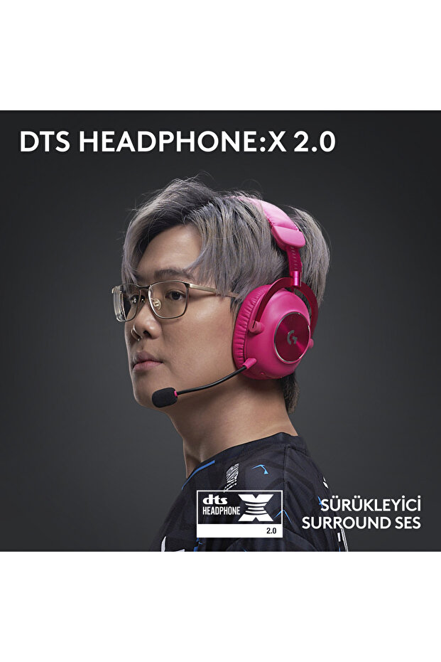 G PRO X 2 LIGHTSPEED Kablosuz DTS:X Headphone 2.0 - 7.1 Surround Ses Oyun Kulaklığı - Pembe - 6