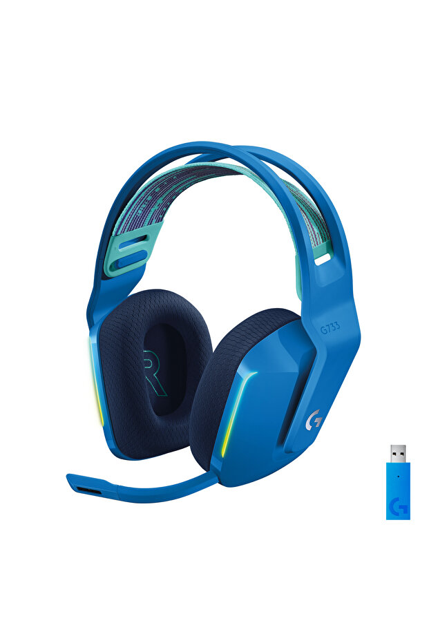 G G733 LIGHTSPEED RGB Kablosuz 7.1 Surround Ses Oyuncu Kulaklığı - Mavi - 1