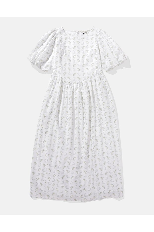 Ae puff sleeve drop waist maxi dress