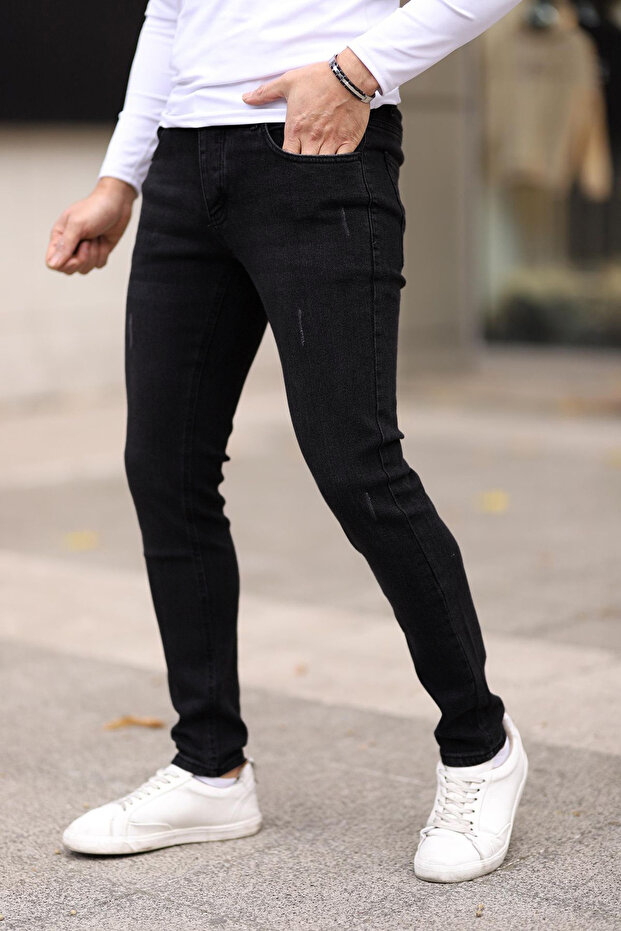 Siyah Smoke Skinny Fit Esnek Kumaş Jeans Kot Pantolon TMNAW25JE00013 - 1