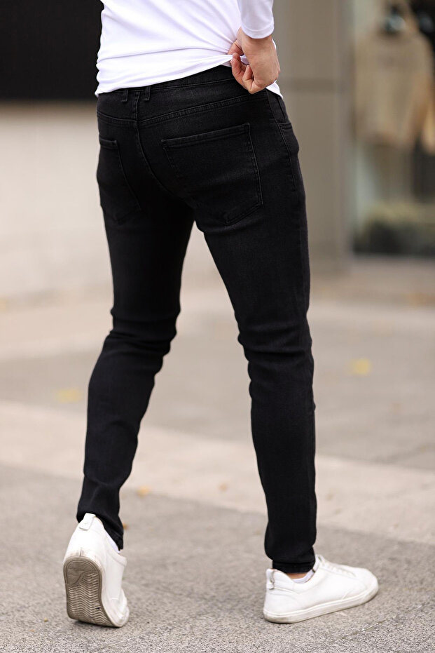 Siyah Smoke Skinny Fit Esnek Kumaş Jeans Kot Pantolon TMNAW25JE00013 - 4
