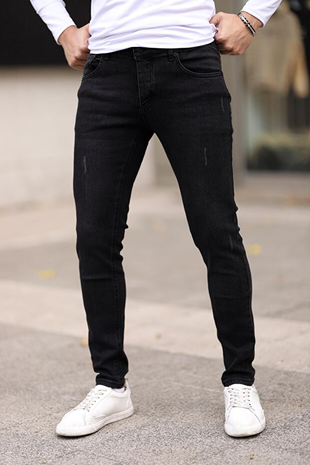 Siyah Smoke Skinny Fit Esnek Kumaş Jeans Kot Pantolon TMNAW25JE00013 - 2