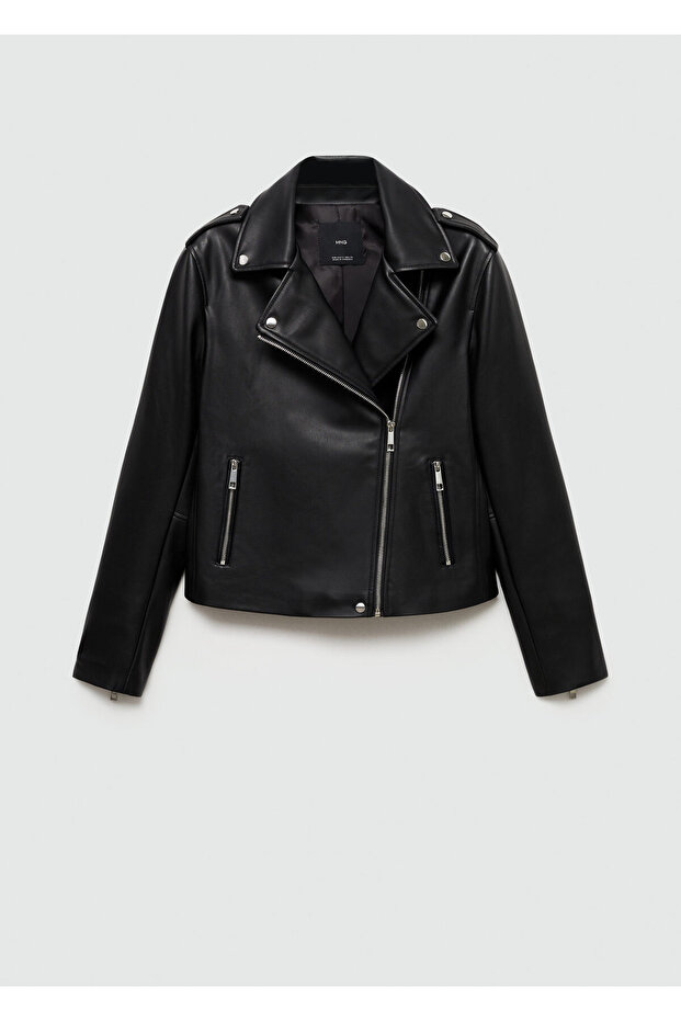 Deri Görünümlü Ceket - 11