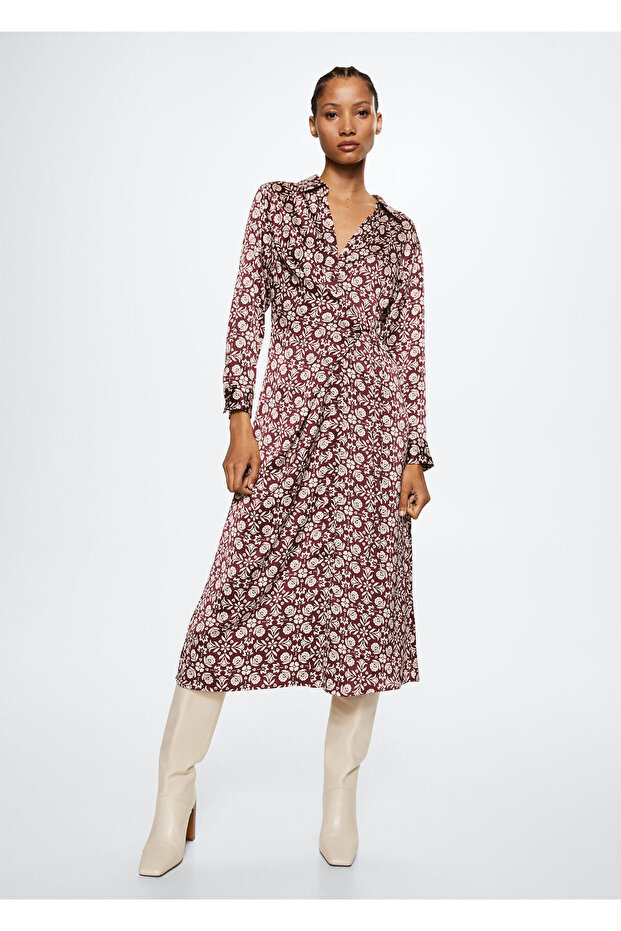 Fließendes Kleid mit Blumenmuster - 2