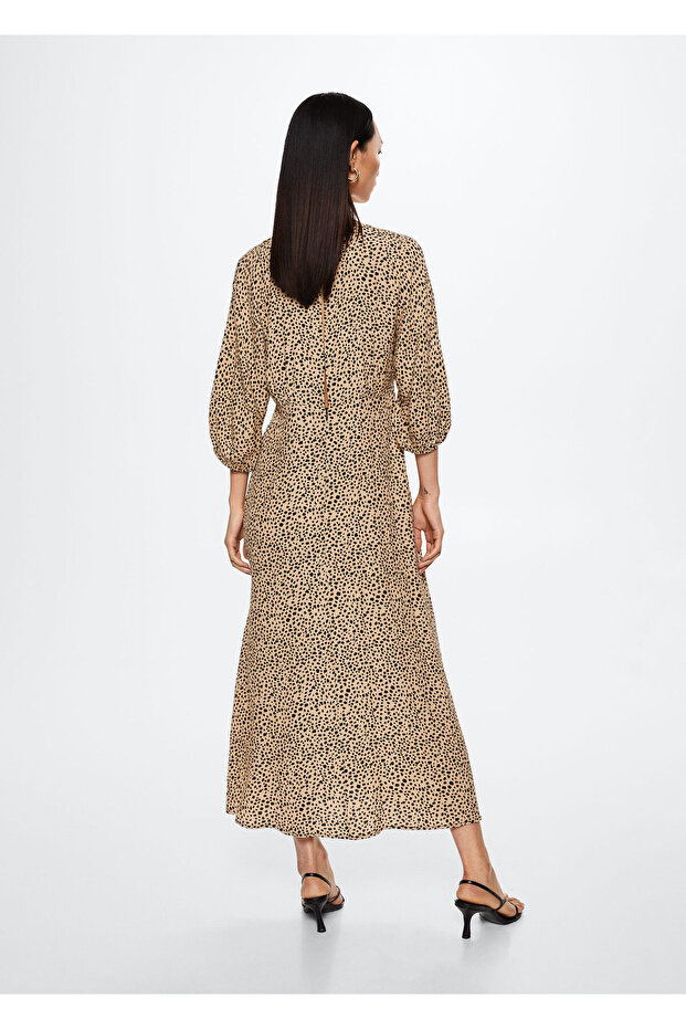 Düğmeli Midi Boy Elbise - 9