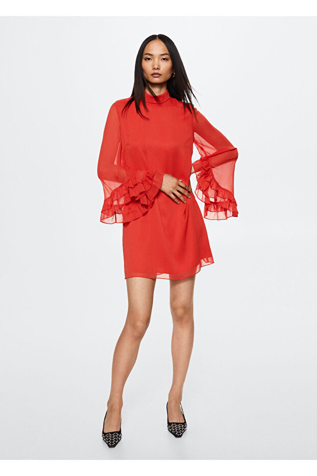 Kadın Kırmızı Elbise - 1