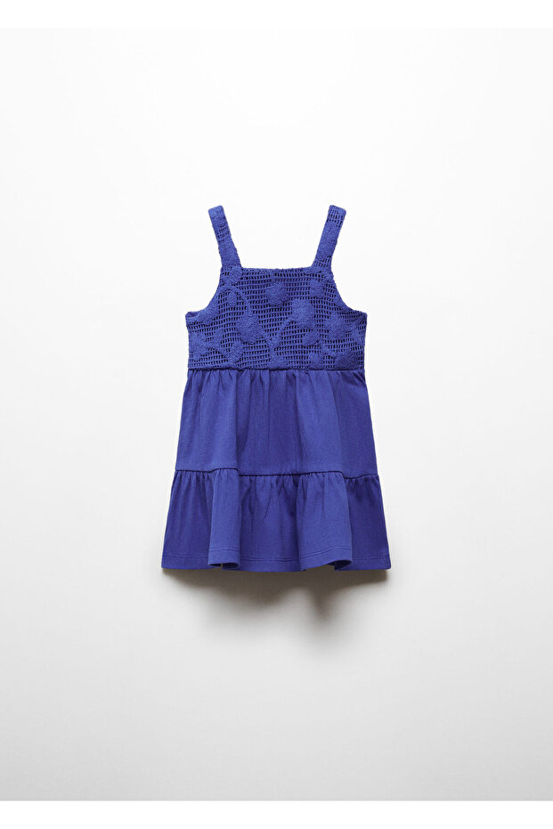 Fırfırlı işlemeli elbise - 1