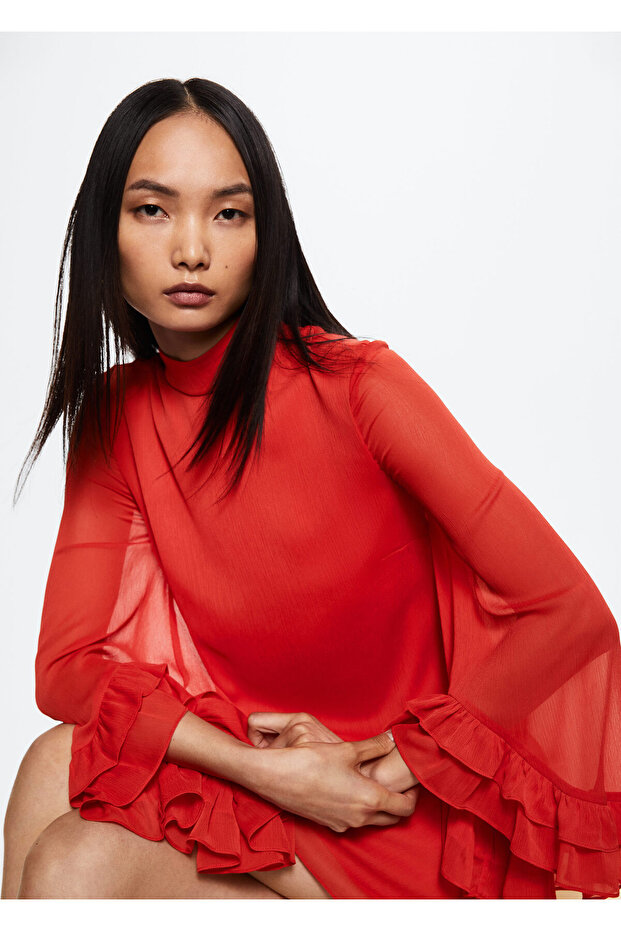 Kadın Kırmızı Elbise - 2