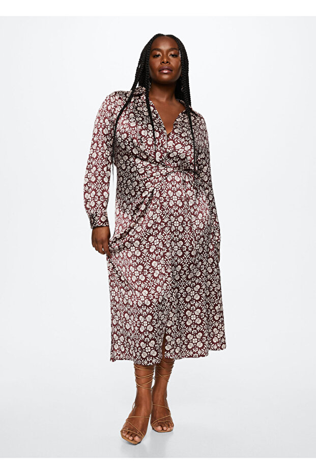 Fließendes Kleid mit Blumenmuster - 7