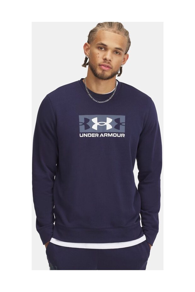 UA RIVAL TERRY LOGO CREW Q2