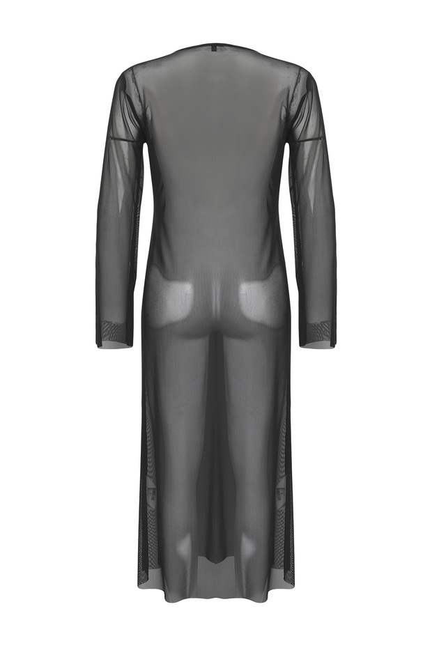 Siyah Örme Cut Out Detaylı Maxi Plaj Elbise TBESS25EL00116 - 6