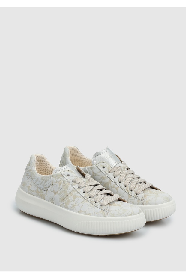 Beyaz Deri Kadın Sneaker - 2