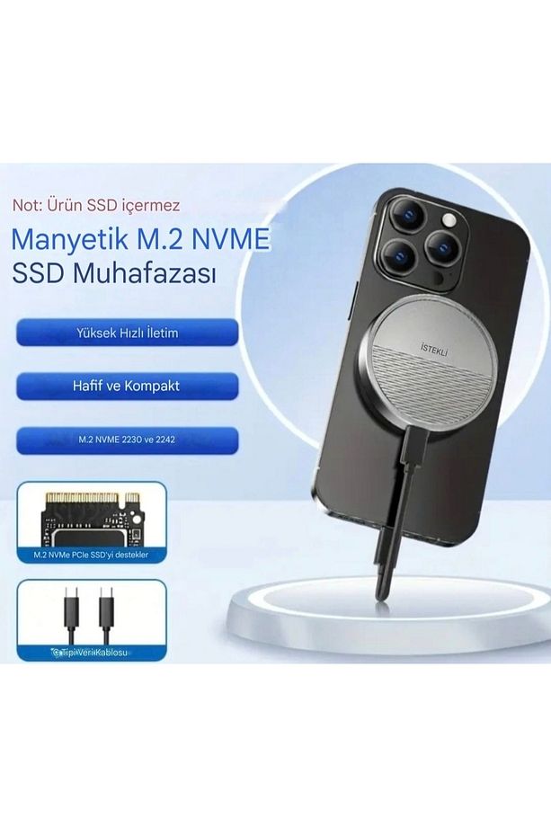 2230/2242 M.2 Nvme Ssd Muhafaza Kutusu Magsafeli 3.2 Gen2 10Gbps Süper Hızlı Magsafe Manyetik Type-C - 4
