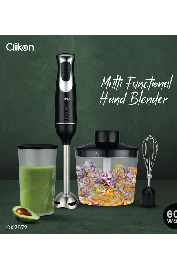 Hand Blender with SS Blades, 2-Speed, Chopper & Whisk, Baby Food, 2-Year Warranty