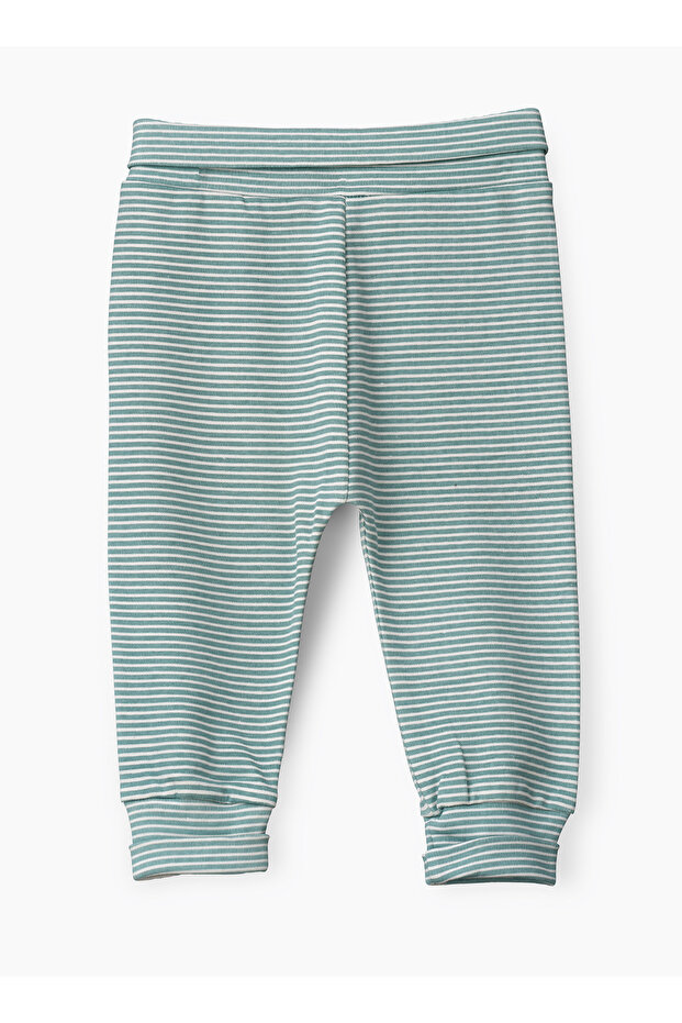 Boys' Teal and White Striped Cotton Pants