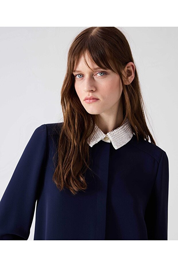 Kontrast yakalı gömlek - 1