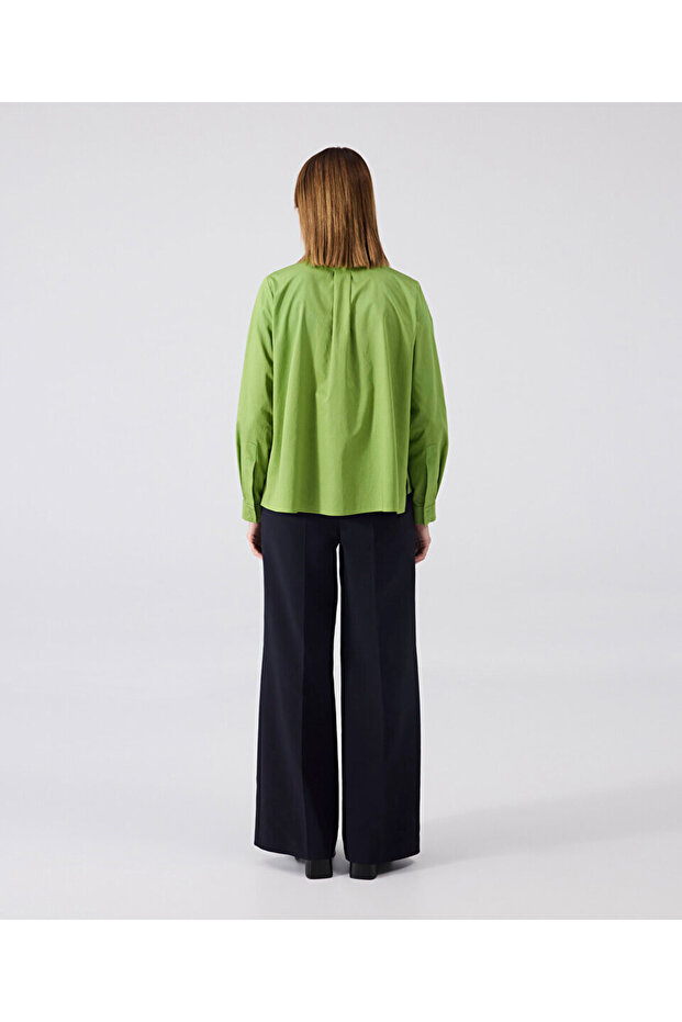 İşlemeli poplin gömlek - 6