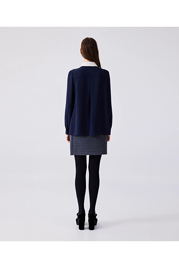 Kontrast yakalı gömlek - 5