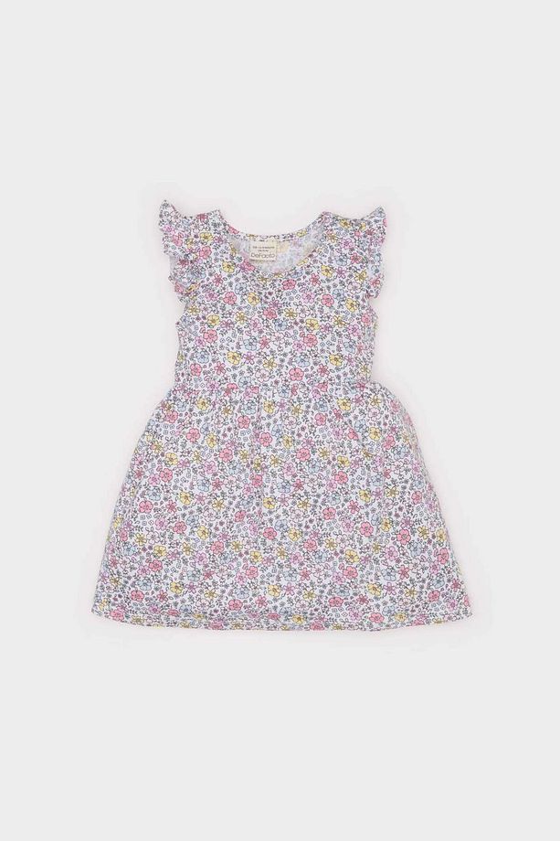 Kız Bebek Çiçek Desenli Kısa Kollu Yazlık Elbise A0136a525sm - 1