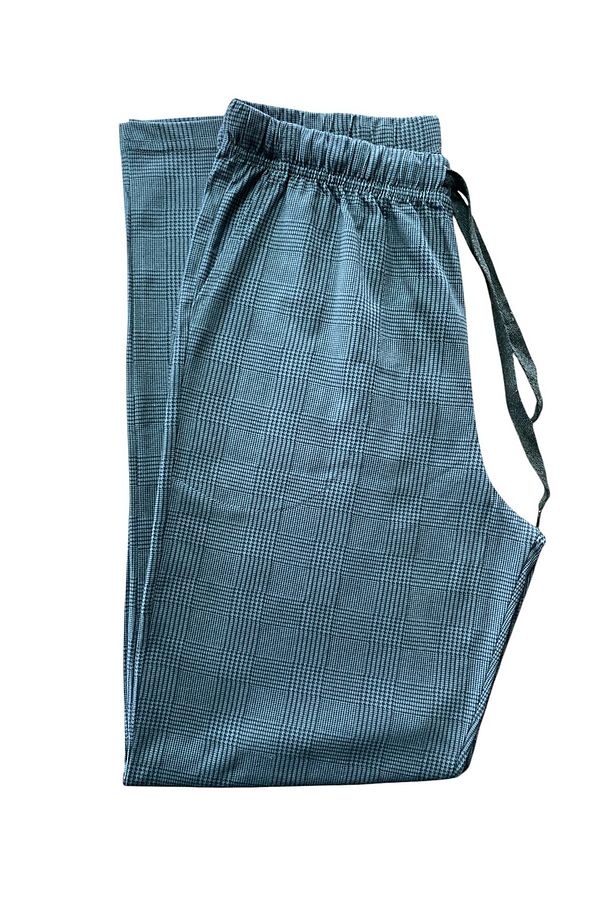 Erkek Antrasit Ekose %100 Pamuk Yüksek Kalite Rahat Pijama Altı - 2