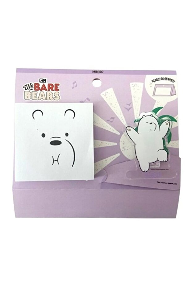 We Bare Bears Lisanslı Klipsli Not Kağıdı Set (80 Yaprak) - Kutup Ayısı - 1