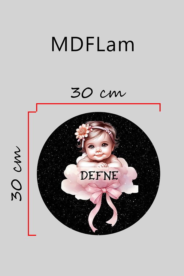 Dijital Baskı Desenli Çocuk Odası, Bebek Odası, Kapı süsü, Duvar Süsü - 3