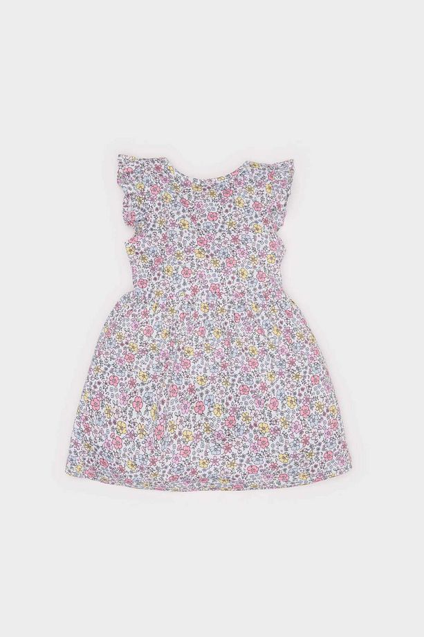 Kız Bebek Çiçek Desenli Kısa Kollu Yazlık Elbise A0136a525sm - 4