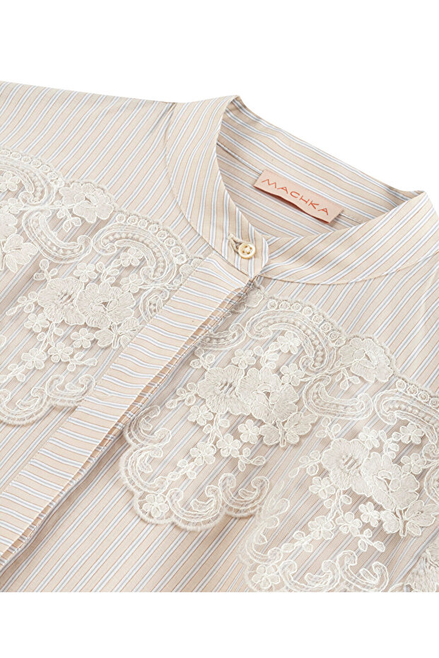 Dantel mix gömlek - 4