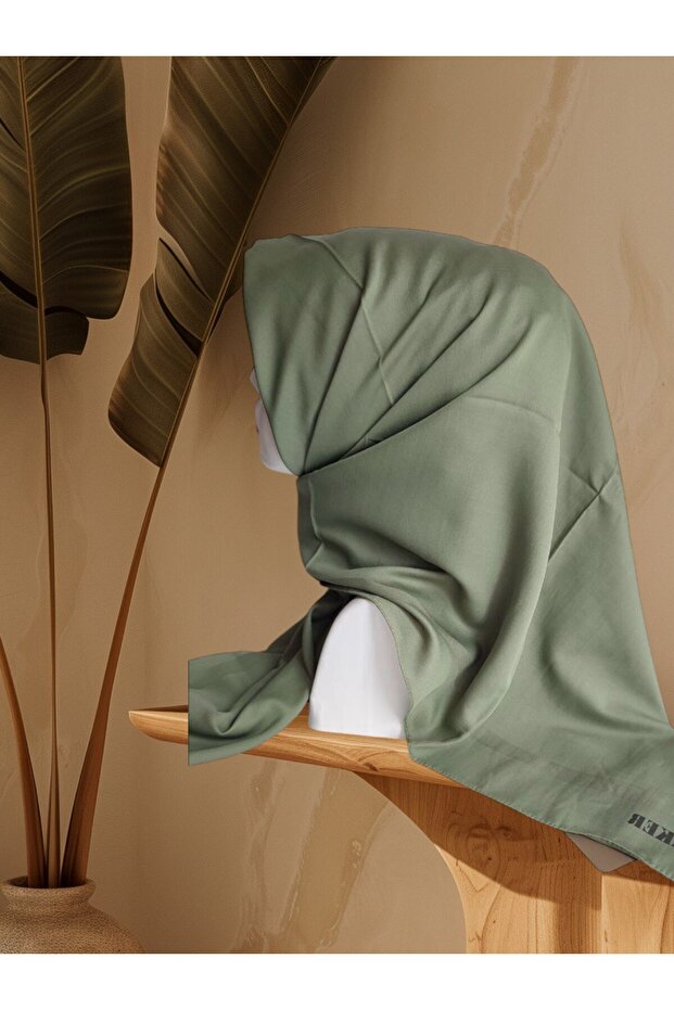 Eșarfă din bumbac simplu verde mentă - 952 - 1