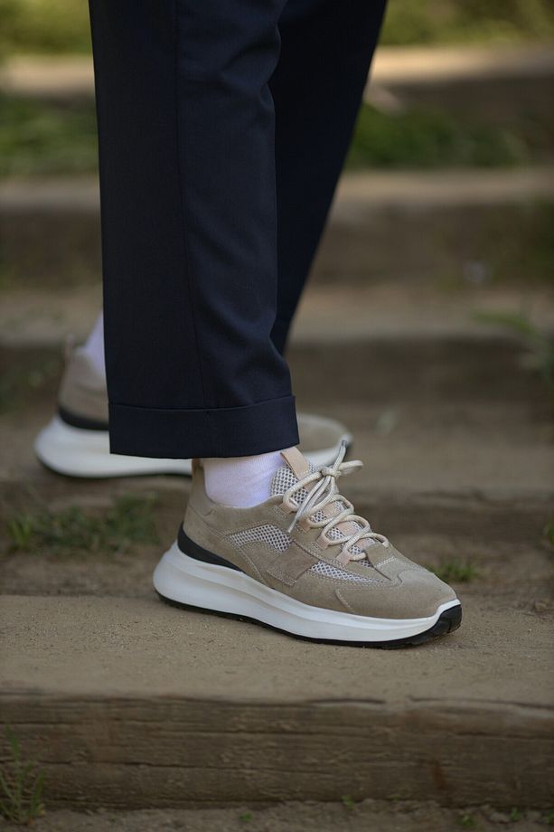 Harper Model Kombinasyonlu Deri İthal Taban Sneaker Ayakkabı - 3