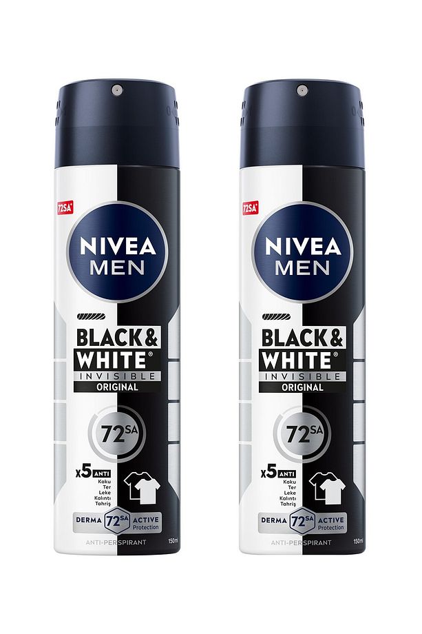Men Invisible For Black & White Original Hızlı Kuruma Erkek Deodorant 2 x 150 ml - 1