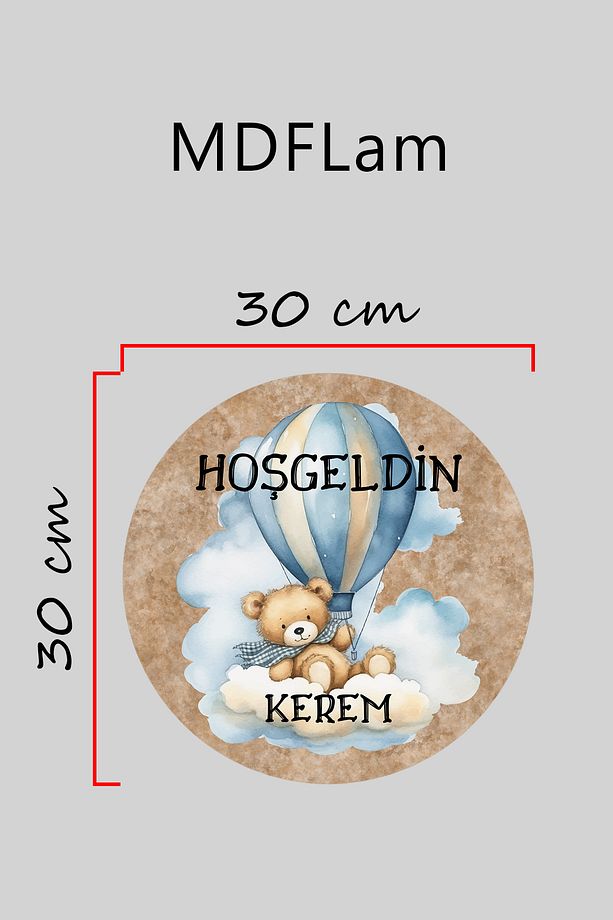 Dijital Baskı Desenli Çocuk Odası, Bebek Odası, Kapı süsü, Duvar Süsü - 3