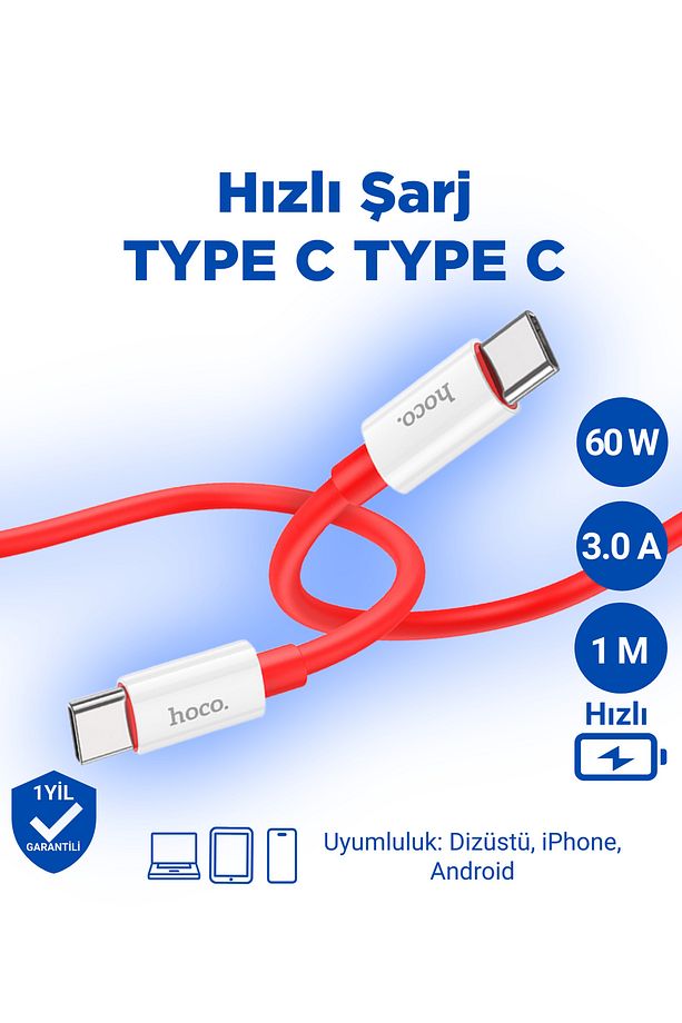X87 Magic Silikon 60w Pd Hızlı Şarj Kablosu - Type-c To Type-c - Premium Product - 1