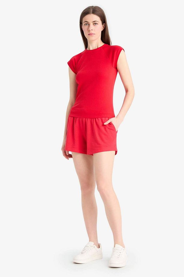Regular Fit Beli Bağcıklı Normal Bel Düz Paça Şort C7600AX25SM - 2