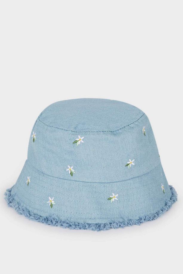 Kız Çocuk Nakışlı Jean Bucket Şapka D8412A825SM - 1