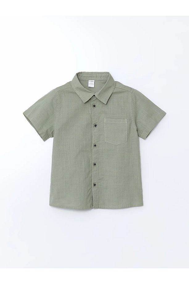LCW Kids Mavi Basic Cepli Erkek Çocuk Poplin Gömlek - 1