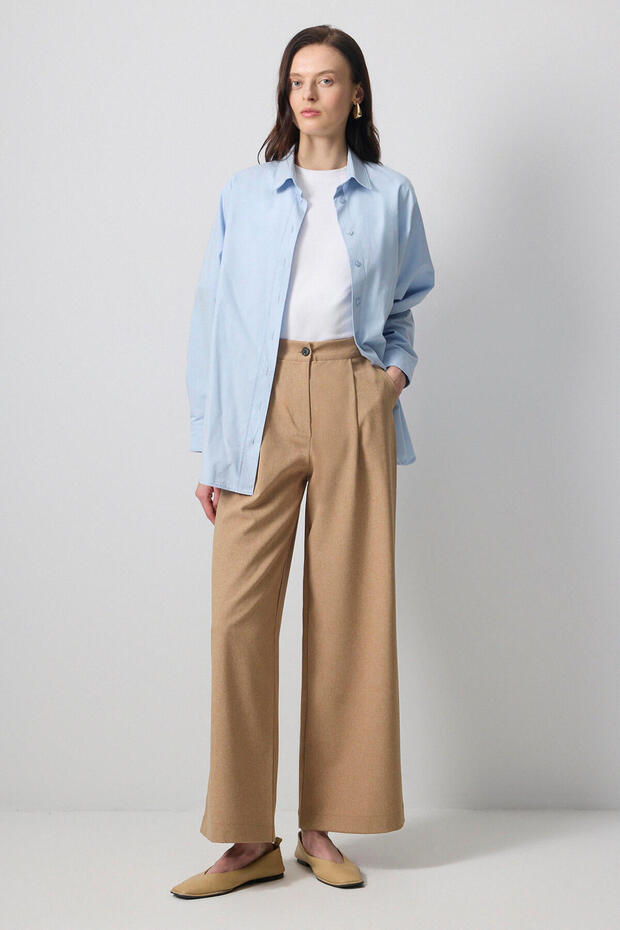 Elastic Waist Pleated Pants