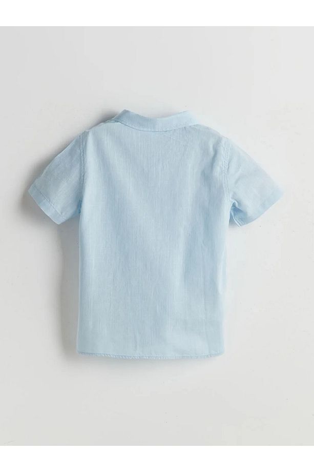 LCW Kids Mavi Basic Cepli Erkek Çocuk Poplin Gömlek - 2