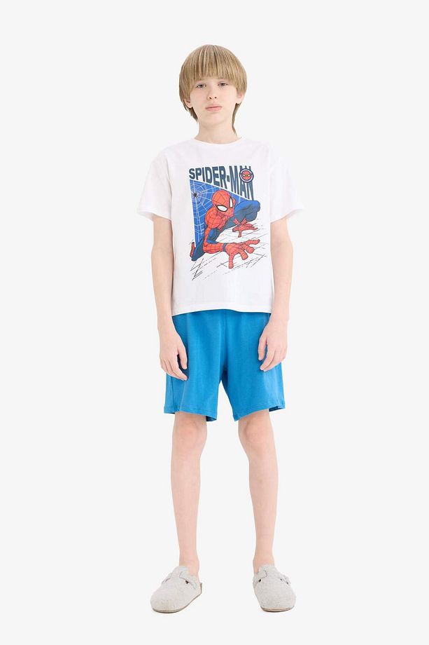 Erkek Çocuk Marvel Spiderman Pijama Takımı Kısa Kollu Üst Şort E0343A825SM - 1
